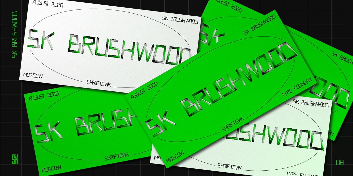 Пример шрифта SK Brushwood Regular